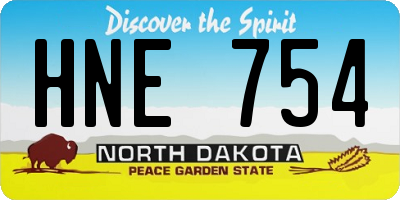 ND license plate HNE754