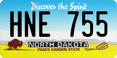 ND license plate HNE755