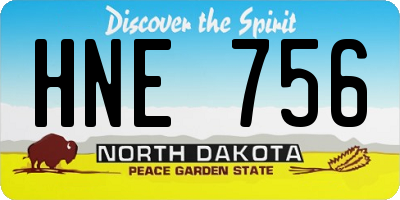 ND license plate HNE756