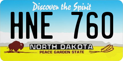 ND license plate HNE760