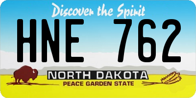 ND license plate HNE762