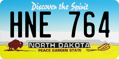 ND license plate HNE764