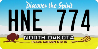 ND license plate HNE774