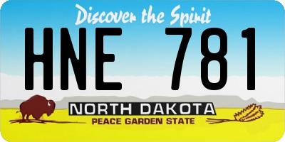 ND license plate HNE781