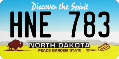 ND license plate HNE783