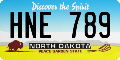 ND license plate HNE789