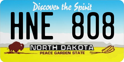 ND license plate HNE808