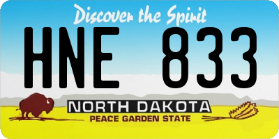 ND license plate HNE833