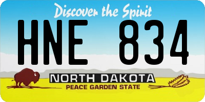 ND license plate HNE834