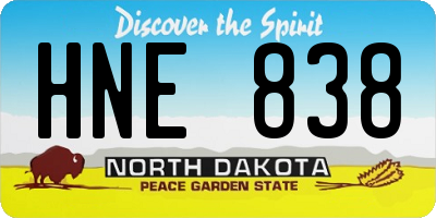 ND license plate HNE838