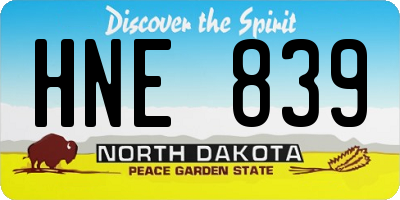 ND license plate HNE839