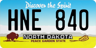 ND license plate HNE840