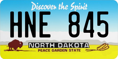 ND license plate HNE845