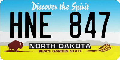 ND license plate HNE847