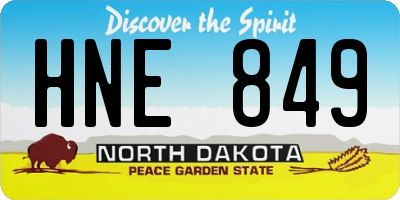 ND license plate HNE849