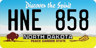 ND license plate HNE858