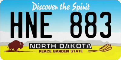 ND license plate HNE883