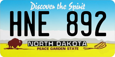 ND license plate HNE892