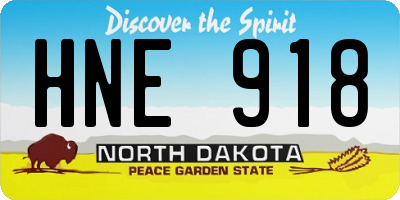 ND license plate HNE918