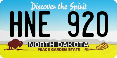 ND license plate HNE920