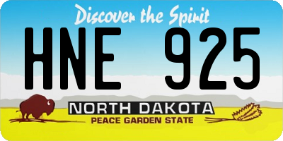 ND license plate HNE925