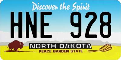 ND license plate HNE928