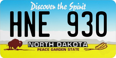 ND license plate HNE930