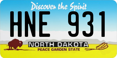 ND license plate HNE931