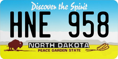 ND license plate HNE958