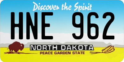 ND license plate HNE962