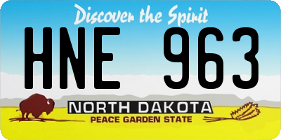 ND license plate HNE963