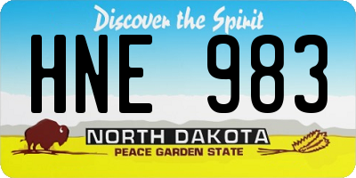 ND license plate HNE983