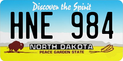 ND license plate HNE984