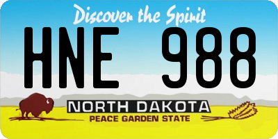 ND license plate HNE988