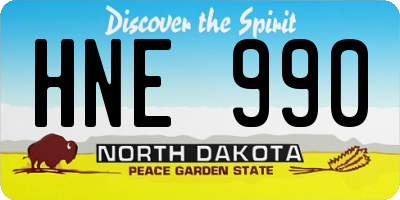 ND license plate HNE990