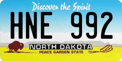 ND license plate HNE992