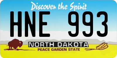 ND license plate HNE993