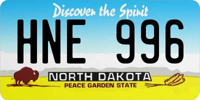 ND license plate HNE996