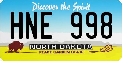 ND license plate HNE998