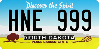 ND license plate HNE999