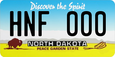 ND license plate HNF000