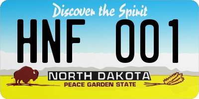 ND license plate HNF001