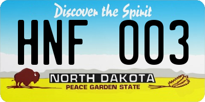 ND license plate HNF003
