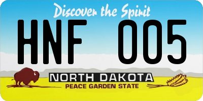 ND license plate HNF005