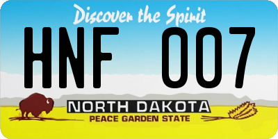 ND license plate HNF007