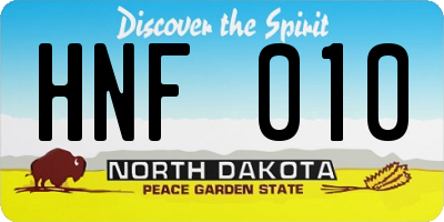 ND license plate HNF010