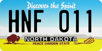 ND license plate HNF011