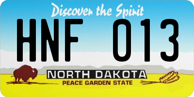 ND license plate HNF013