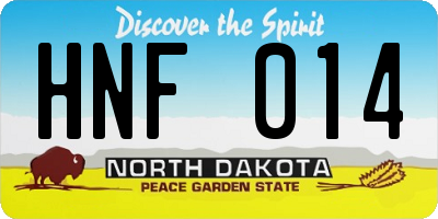 ND license plate HNF014