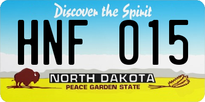 ND license plate HNF015